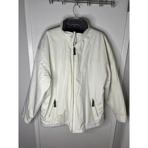 Gap Men's Vintage Y2K Sherpa Lined Full Zip Hooded Coat Ivory ~ Size XXL